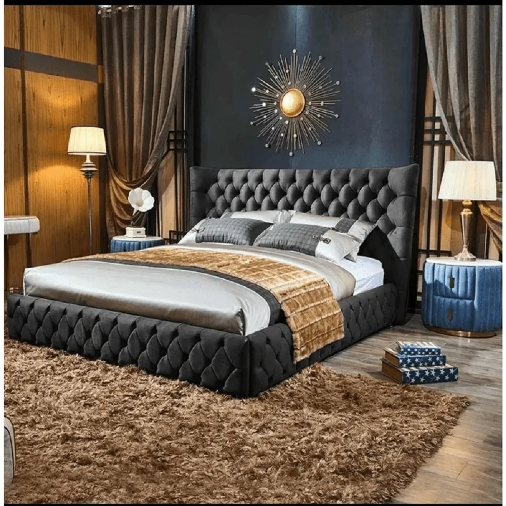 Royale Bed Frame Soft Plush Velvet - Choice Of Colours