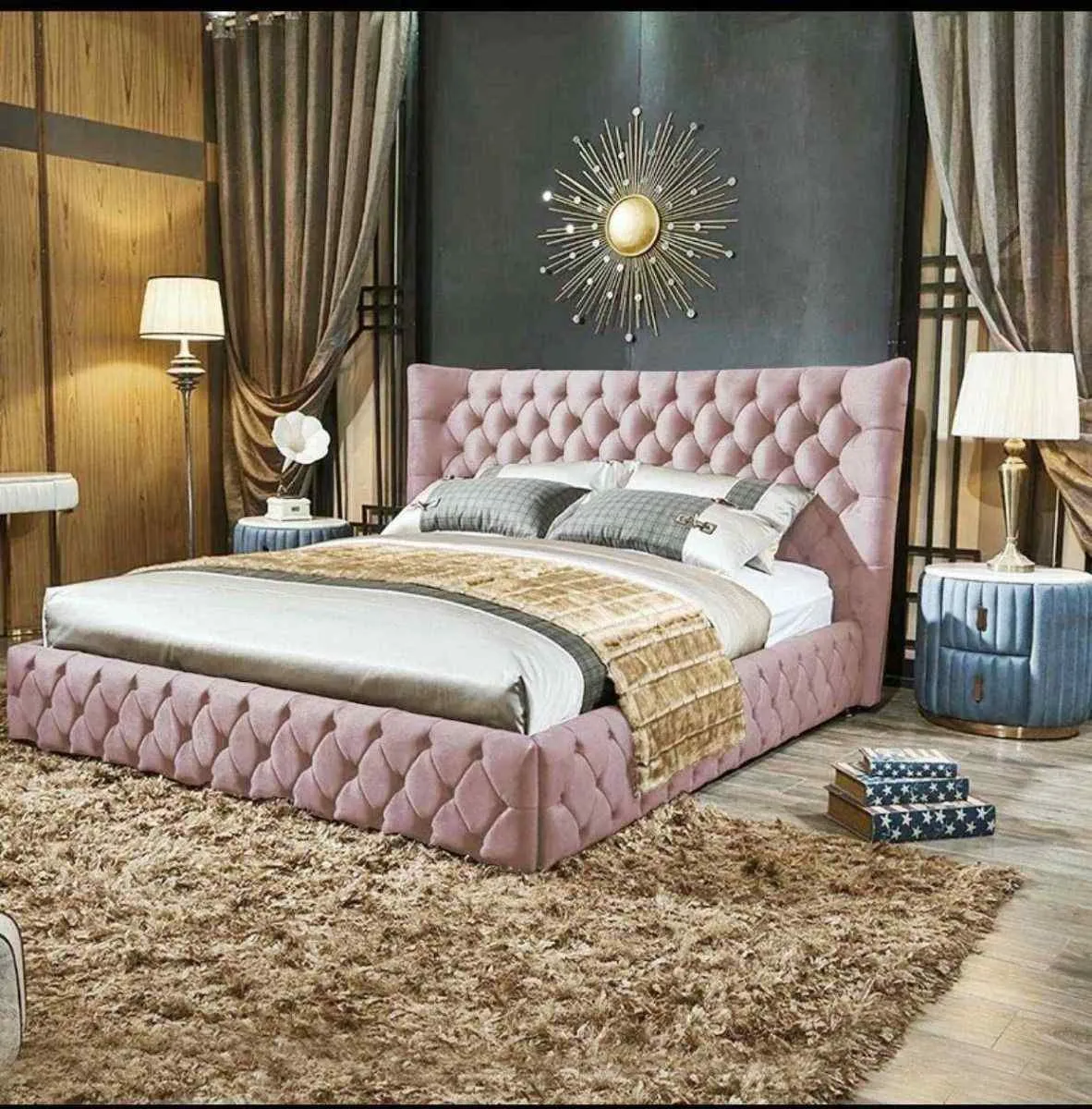 Royale Bed Frame Soft Plush Velvet - Choice Of Colours