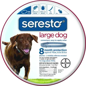 Seresto Flea & Tick Collar for Large Dogs 18  lb.