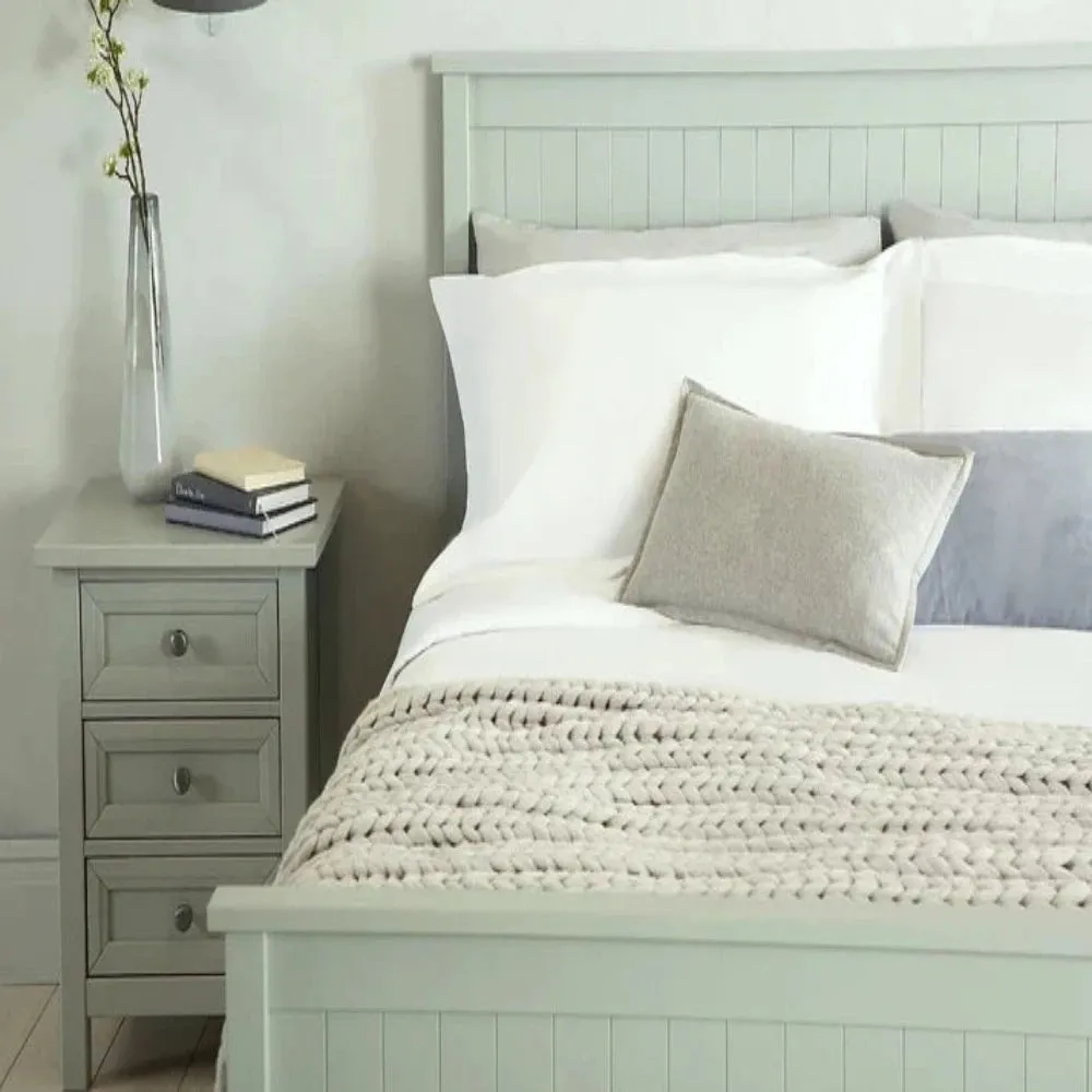 Simply Wooden Bed Without Storage in Grey Matt Finish