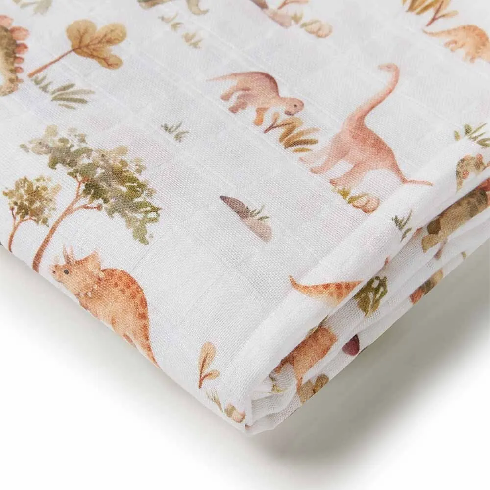 Snuggle Hunny - Muslin Wrap Organic Dino