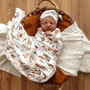 Snuggle Hunny - Muslin Wrap Organic Dino
