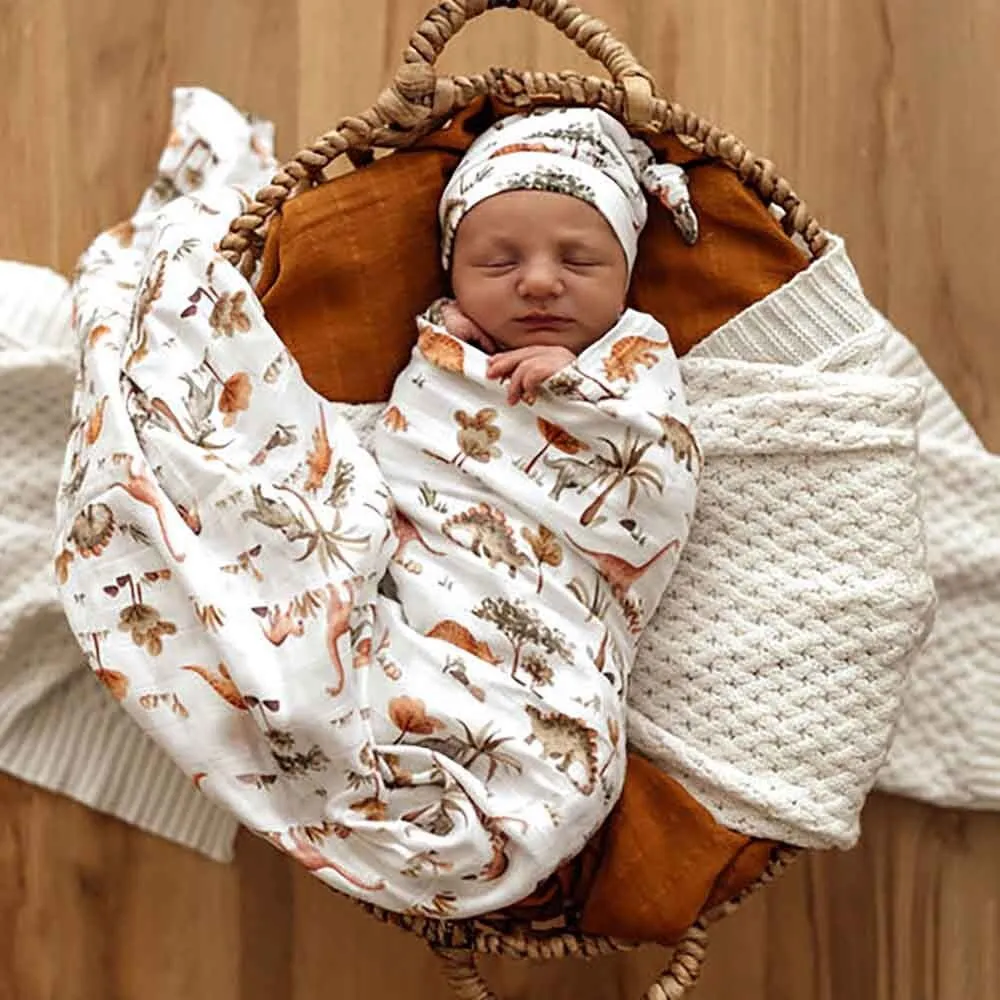 Snuggle Hunny - Muslin Wrap Organic Dino