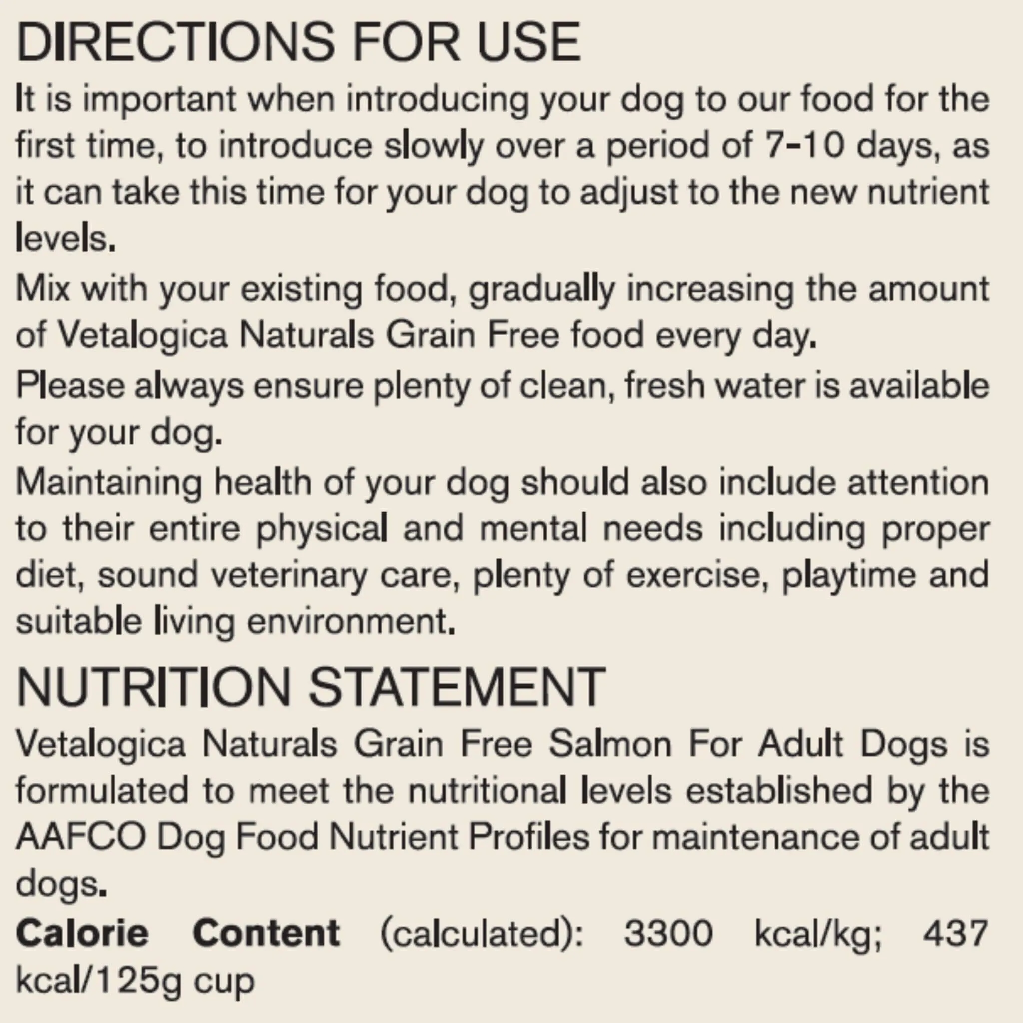 Vetalogica Naturals Grain Free Salmon Adult Dog Food