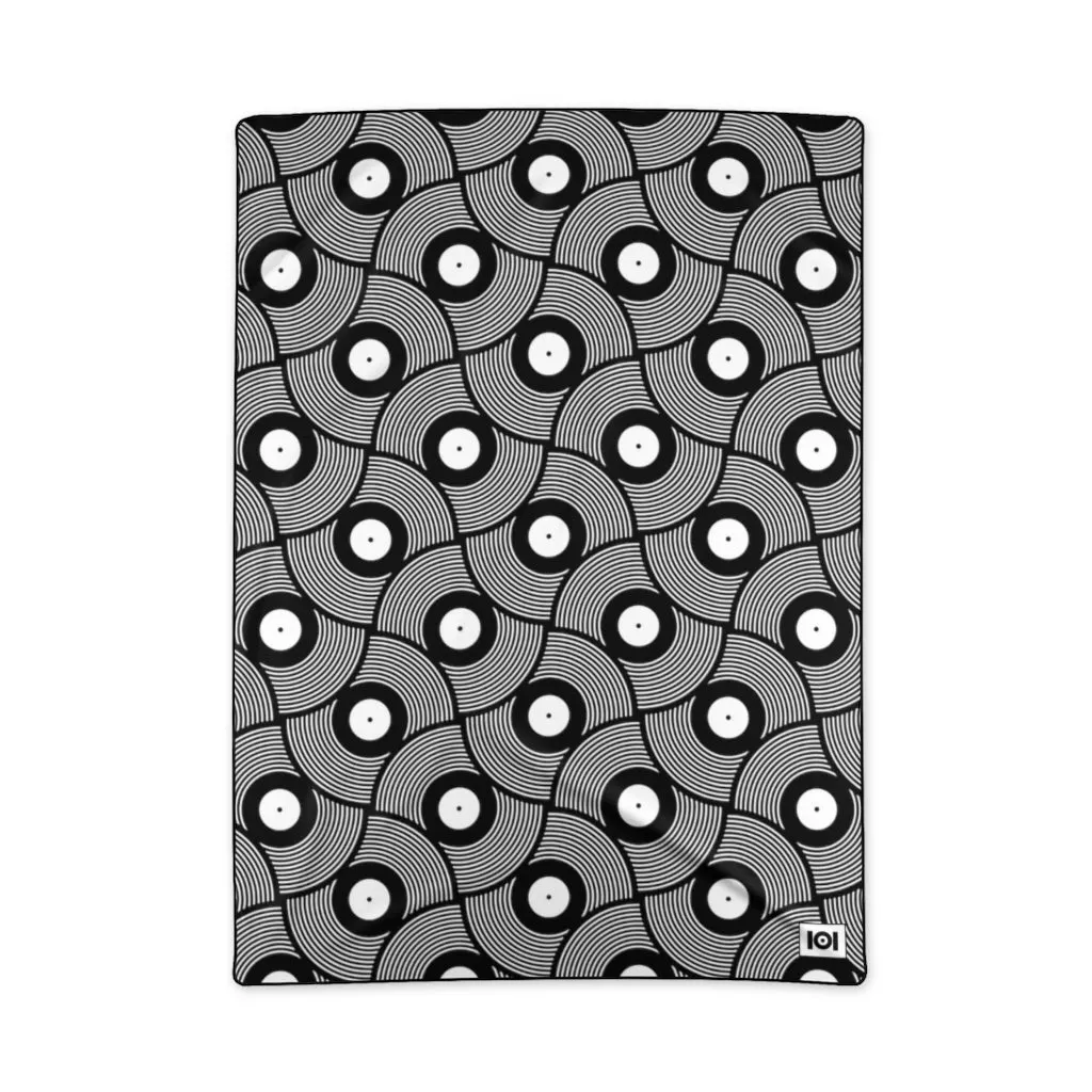 VINYL 02 PATTERN POLYESTER BLANKET - BLACK