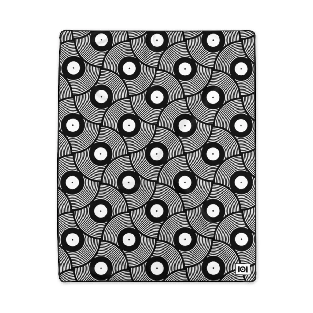 VINYL 02 PATTERN POLYESTER BLANKET - BLACK