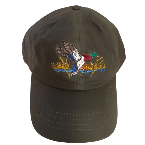 Walker & Hawkes | Wax Baseball Cap | With Logo | Olive