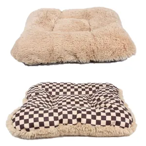 Windsor Check Square Bed with Camel Shag