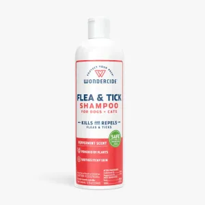 Wondercide Peppermint Scent Flea & Tick Shampoo for Dogs   Cats with Natural Essential Oils