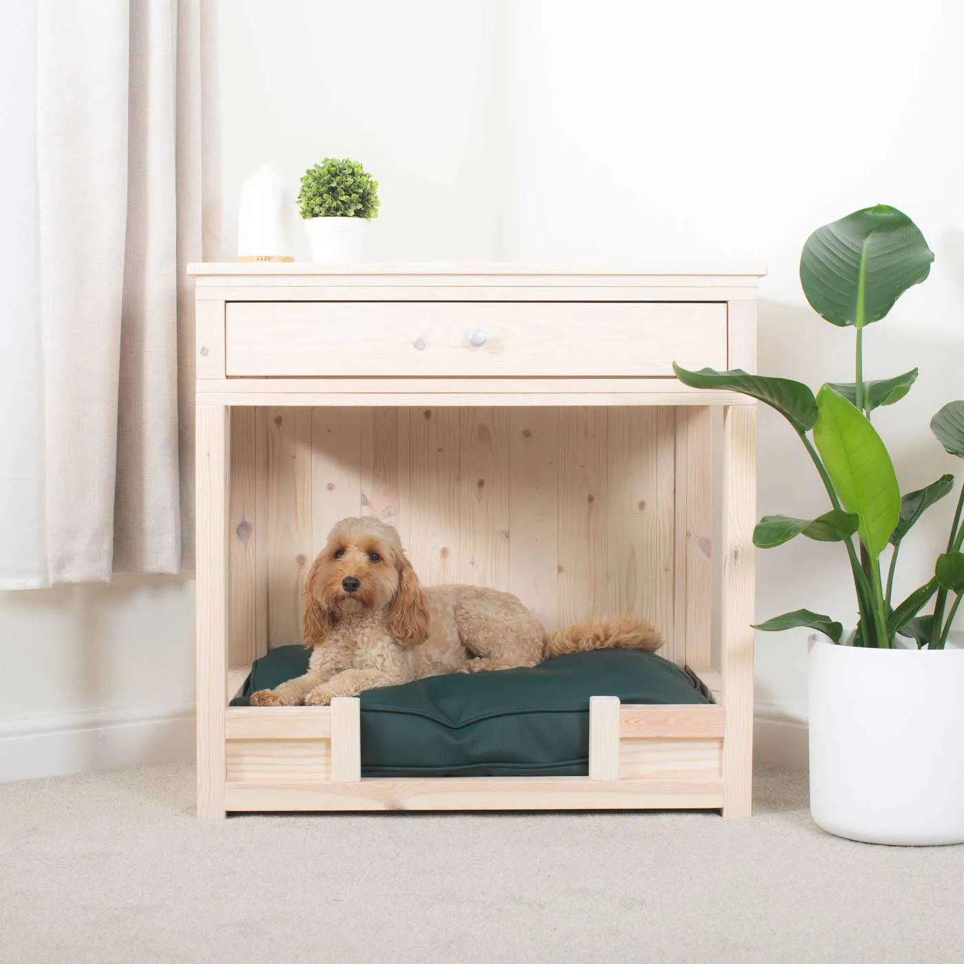 Wooden Salcombe Open Dog Crate with Drawer by Lords & Labradors