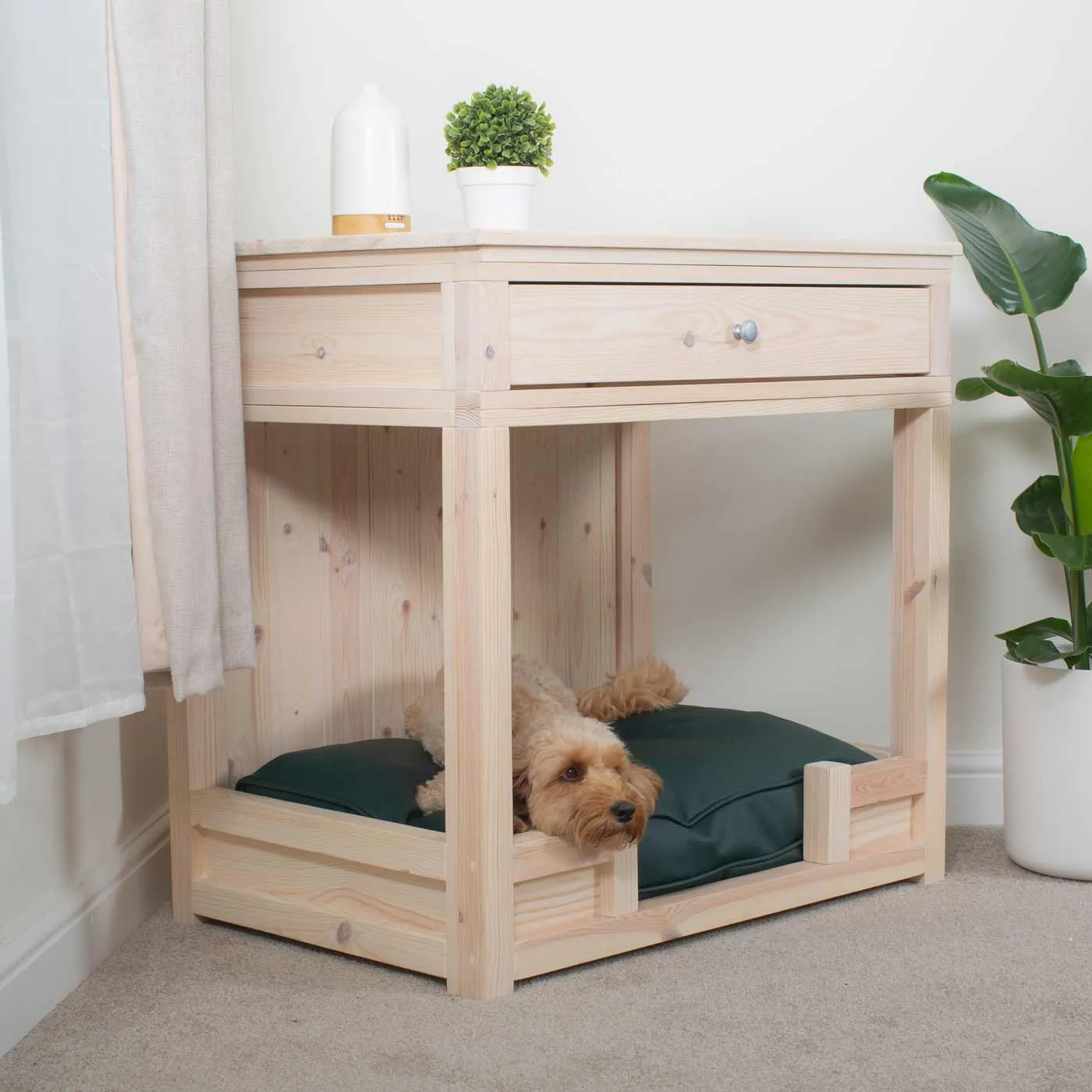 Wooden Salcombe Open Dog Crate with Drawer by Lords & Labradors